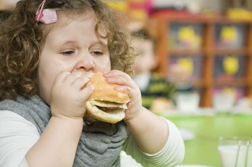 Dziecko jedzące hamburger