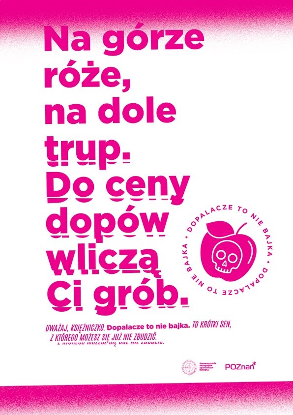 Tekst o kampanii przeciw dopalaczom w Poznaniu. Na zdjęciu: Różowo-biała tabliczka - HelloZdrowie