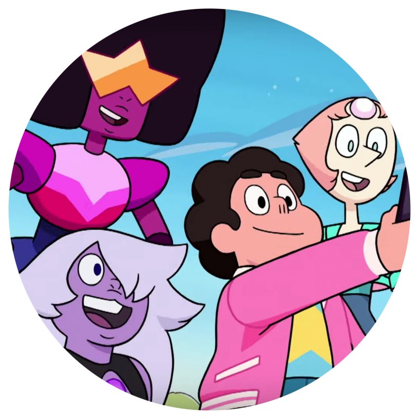 Tekst o Rebecce Sugar i Steven Universe. Na zdjęciu: Postacie z kreskówek w kółku - HelloZdrowie