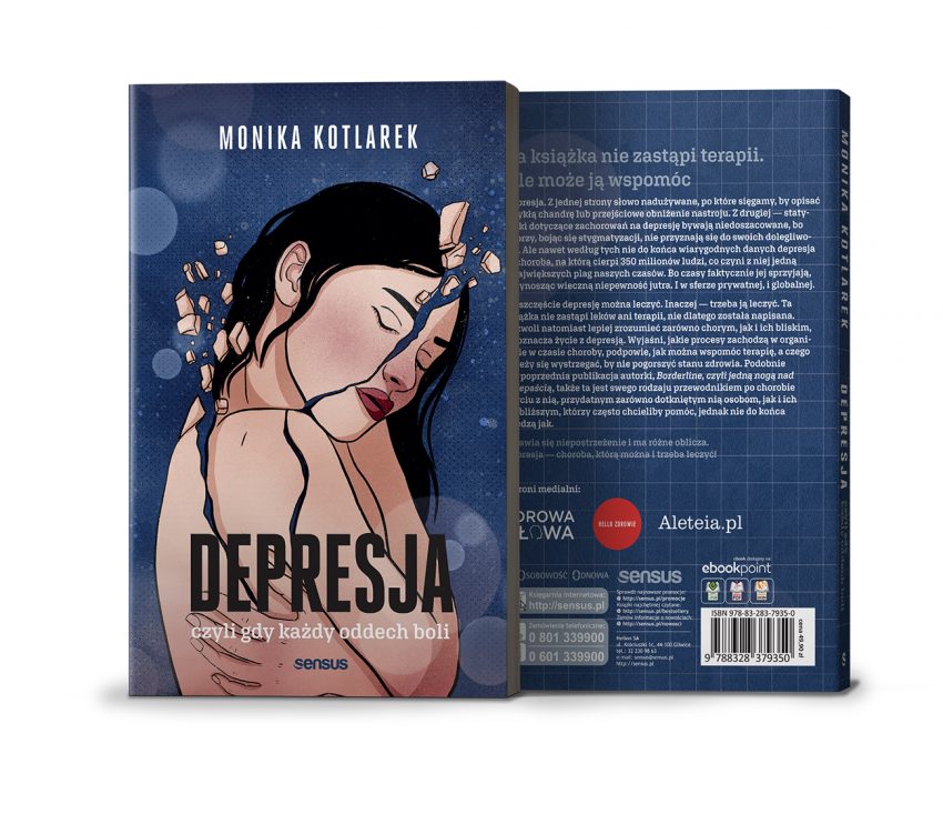 Tekst o samopomocy w walce z depresją. Na zdjęciu: Książka z kobietą na okładce - HelloZdrowie