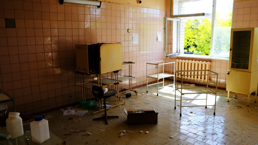 Zniszczony przez Rosjan szpital w Czernihowie