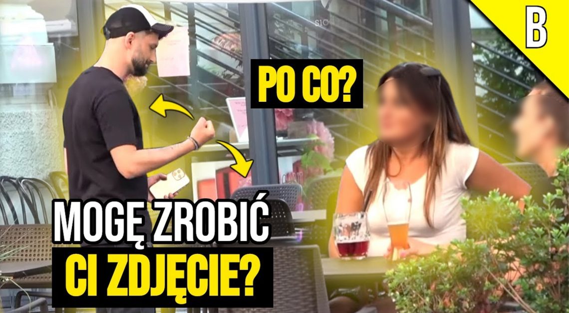 Autor kanału Brzoza TV zaczepiał kobiety na ulicy, chcąc zrobić im zdjęcie - na zdjęciu Łukasz Brzozowski i jedna z kobiet występujących na nagraniu HelloZdrowie