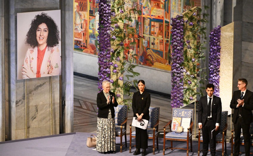 Na zdjęciu Kiana Rahmani odbierająca w imieniu swojej matki Pokojową Nagrodę Nobla- HelloZdrowie