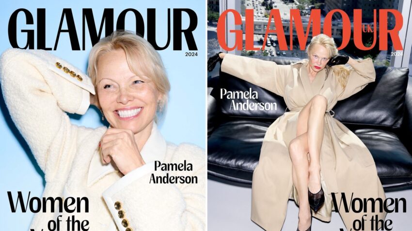 Pamela Anderson bez makijażu na okładce magazynu "Glamour"